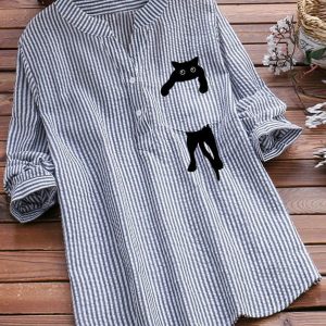 Blouse with Pocket Cat